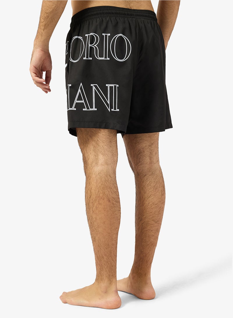 EMPORIO ARMANI Logo Drawstring Swim Shorts - Image 2